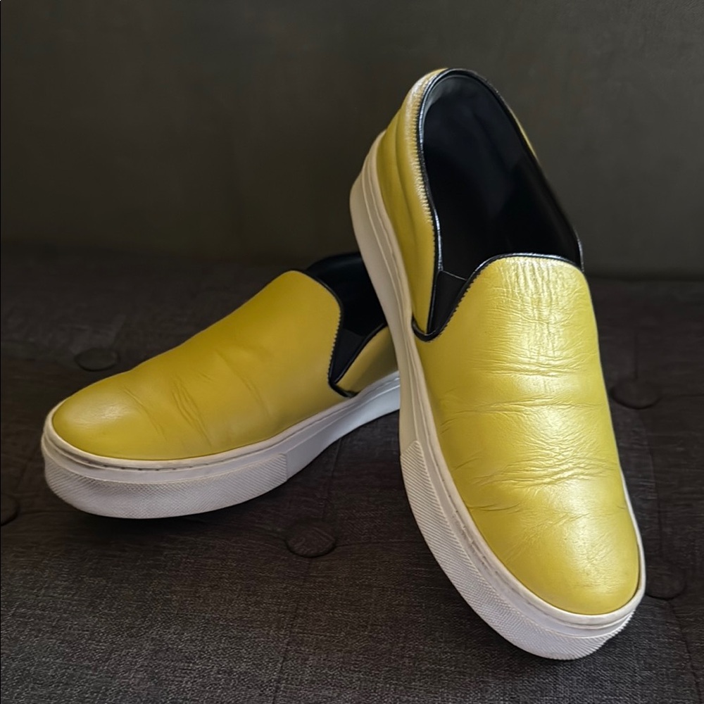 Celine Yellow Slip-On Leather Sneakers size 37